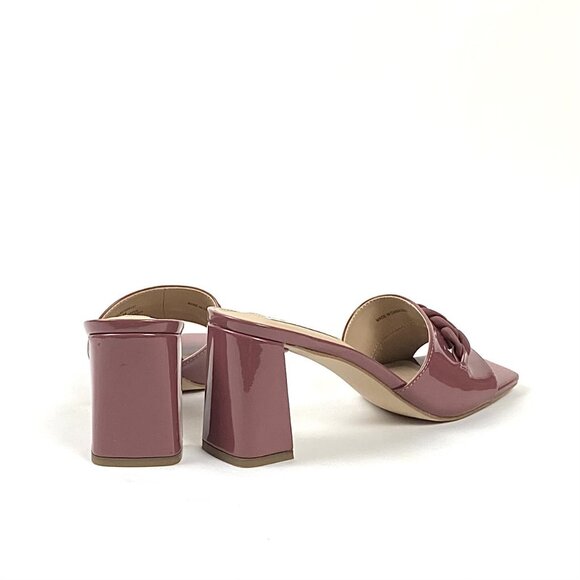 Steve Madden Rego Mauve Patent Block Heel Square Toe Slide Sandal 6.5 - Picture 6 of 8
